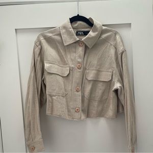 Zara cropped linen jacket S